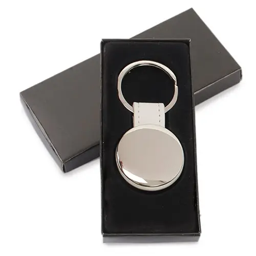 llavero redondo metalico caja