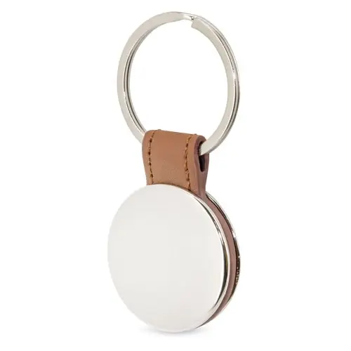 llavero redondo metalico marron