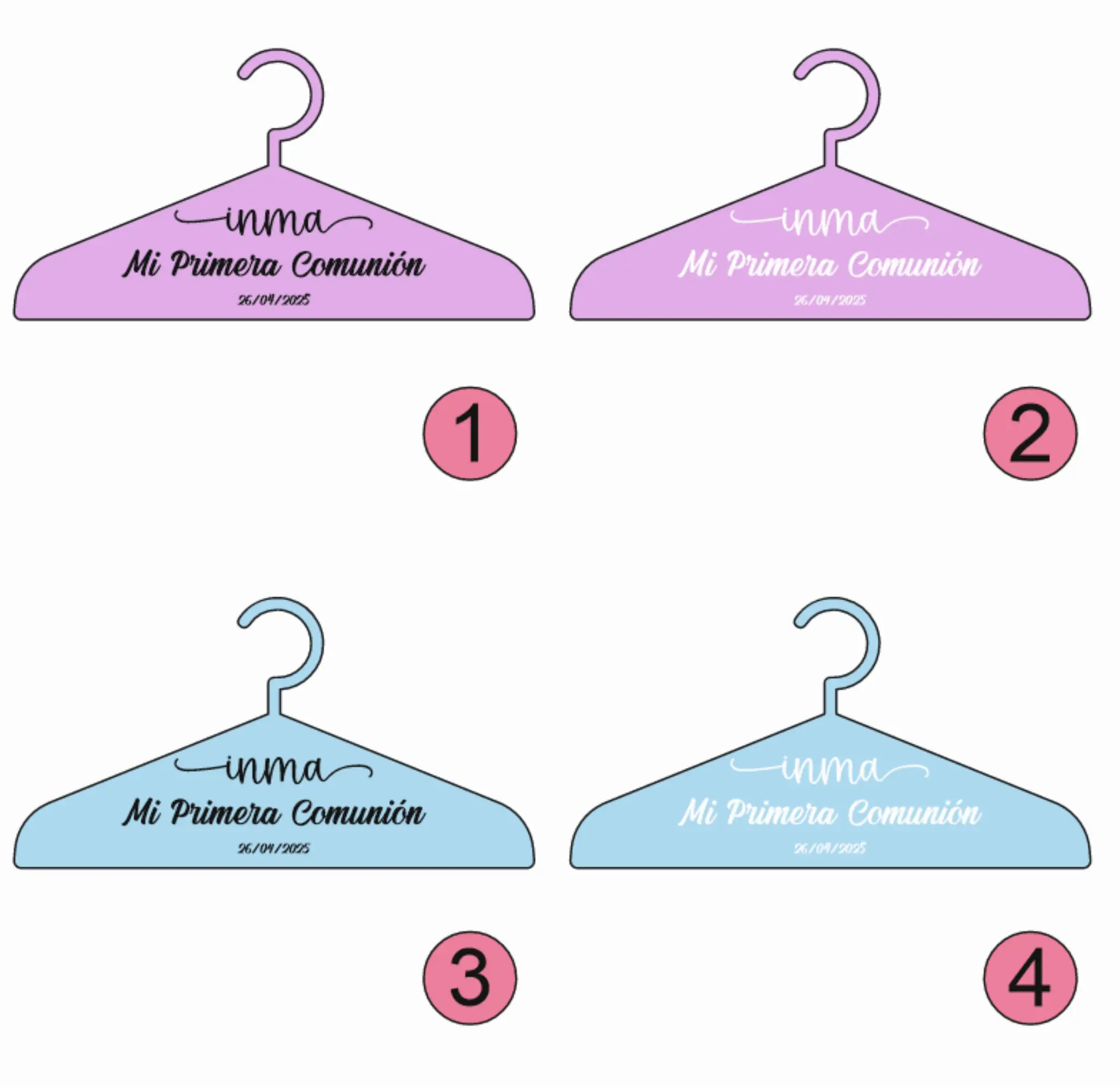 perchas personalizadas comunion modelo uno